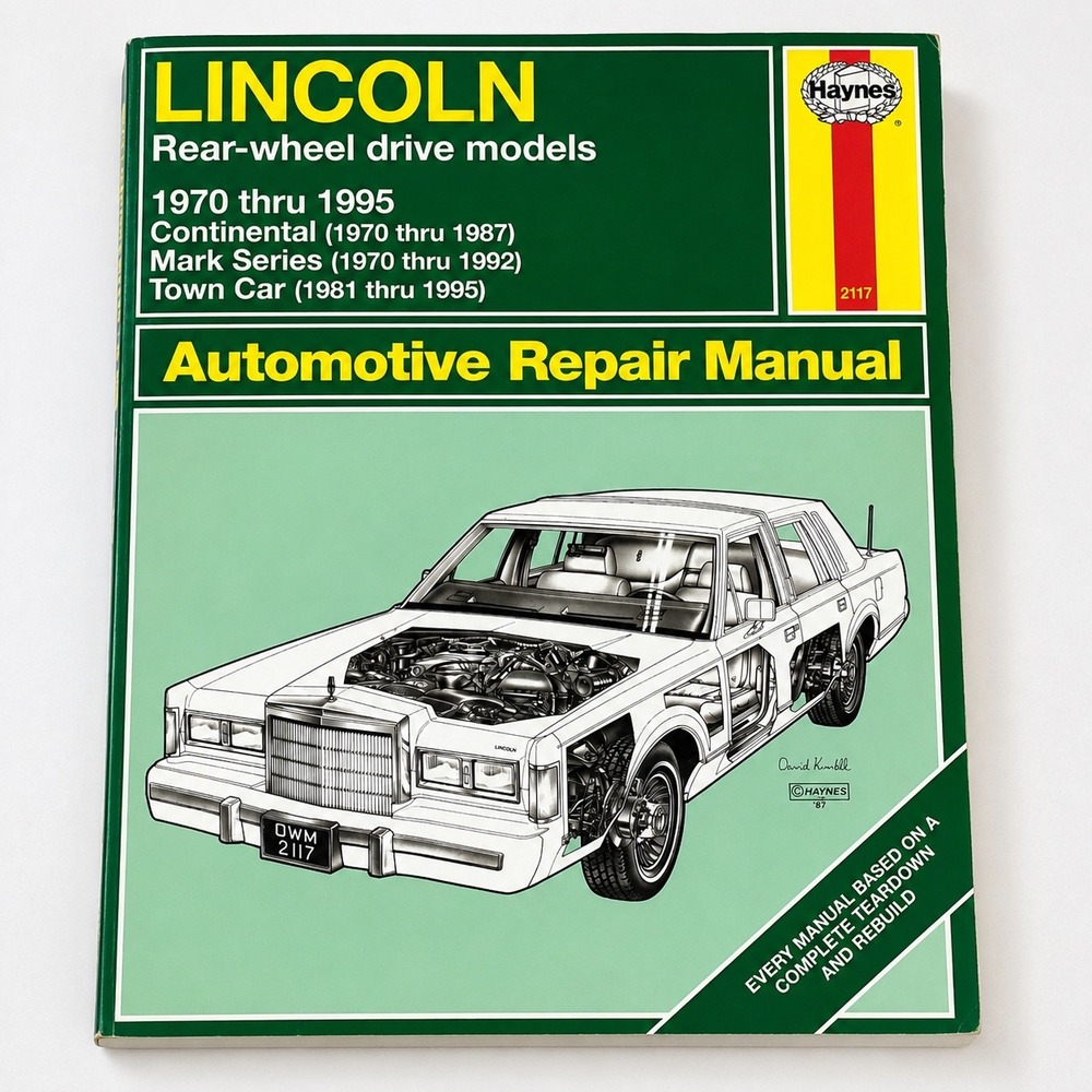 Haynes Lincoln Repair Manual 1970-1995 Continental Mark Series Town Car 2117